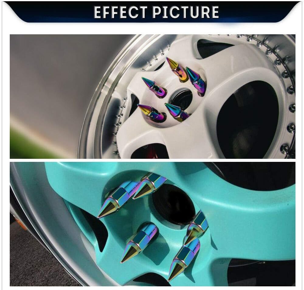 SHENGYAWAUTO 20 X Aluminum 12X1.5 Extended Spike Lug Nuts for Mazda Honda,Black: Industrial & Scientific