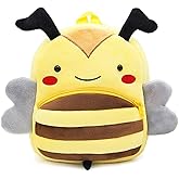 Zoo Toddler Kids Backpacks Cute Plush Little Girls Boys Animal Backpacks(Bee)