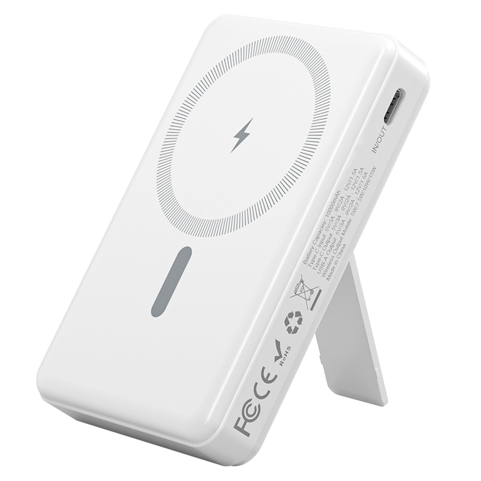 pangootek Magnetic Portable Charger, 10000mAh Wireless Power Bank with Stand and USB C in/Out LED Display, Battery Pack for iPhone 16/15/14/13/12/Pro/Mini/Pro Max