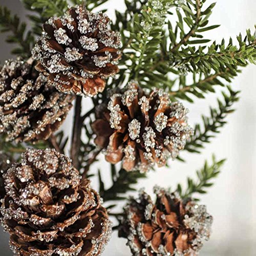Factory Direct Craft Iced Artificial Pinecone and Pine Spray for Home and Holiday Decorating and Embellishing