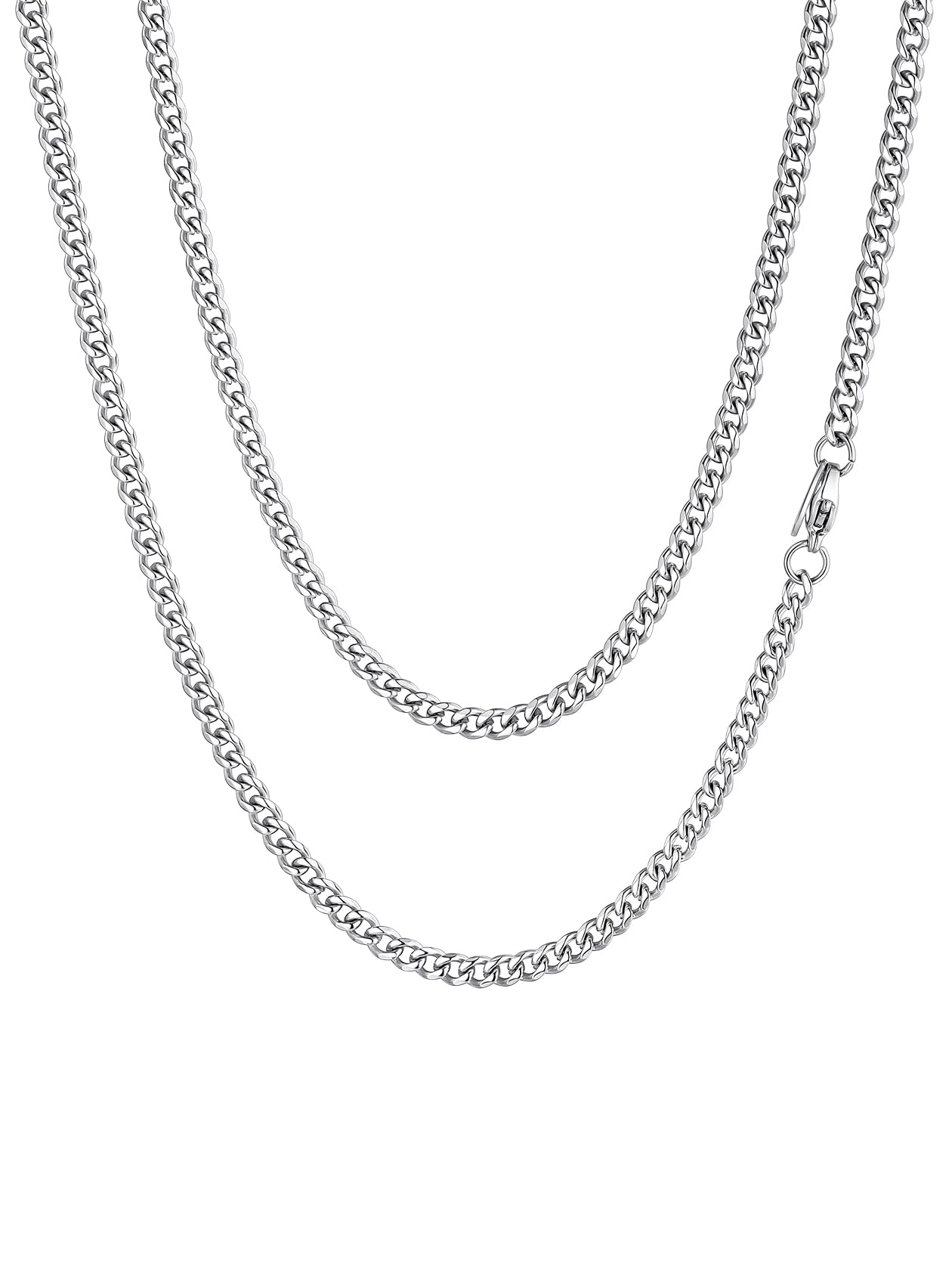 ChainsHouse Cuban Link Choker Women Stainless Steel Men Chain Thin Necklace Chain — image 1