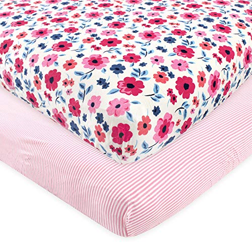Touched by Nature Unisex Baby and Toddler Organic Cotton Crib Sheet, Garden Flo…