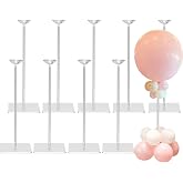 TekXYZ 15.75" Clear Acrylic Balloon Stand for Table Centerpiece, 10 Pack | Easy assembly, sturdy, reusable for any event. Durability and elegant appearance. Note: Balloons NOT included.