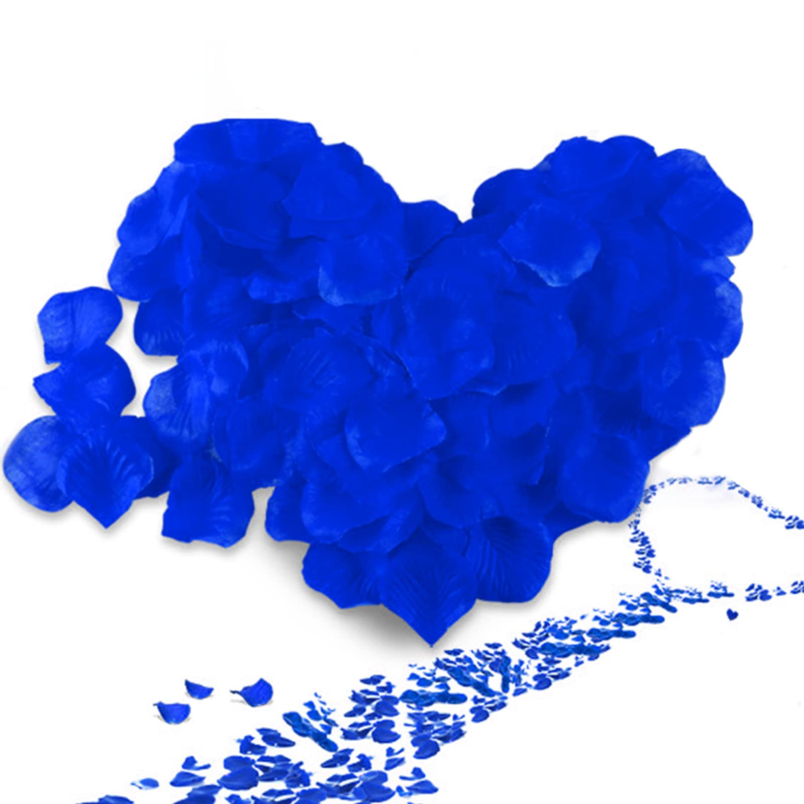 UUEMB 2000pcs Blue Silk Rose Petals for Bedroom, Wedding Anniversary & Party Decoration