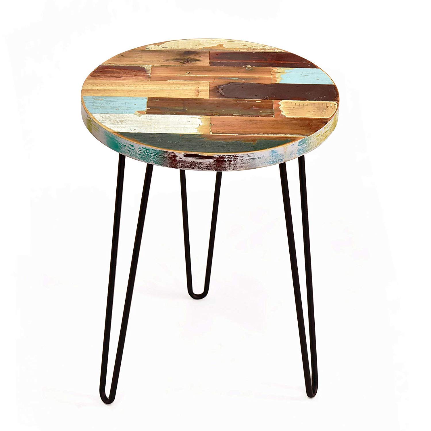Best Round End Table Black Hairpin Legs Wood Top