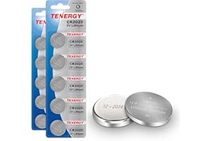 Tenergy 3V CR2025 Batteries, Lithium Button Coin Cell 2025 Battery, for Key FOBs & Other Devices, 10 Count