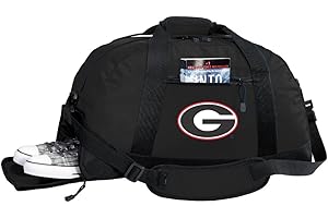 BROAD BAY University of Georgia Duffel Bag - Georgia Bulldogs Gym Bags w/SHOE POCKET (Black)