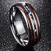 VAKKI 8mm Hawaiian Koa Wood and Abalone Shell/Imitated Opal Tungsten Carbide Rings Wedding Bands for Men Comfort Fit Size 4 to 17