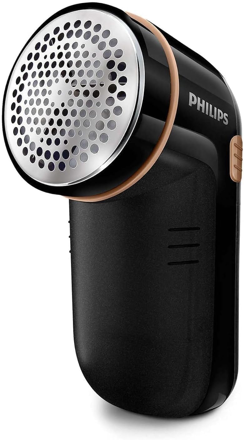 Philips Fabric Shaver – Fast Pill Removal, 8800 RPM, Large Blade Surface, 3 Mesh Hole Sizes, Safe on All Fabrics, Easy Clean Container, 2 AA Batteries, Compact Design (GC026/80)