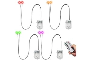 MAKEVIVI Mixed LED Glowing Eyes with Remote – 8 Functions, Waterproof DIY Eye Lights for Masks, Pumpkins, Tombstones and Halloween Props (4 Pack, Batteries Not Included)