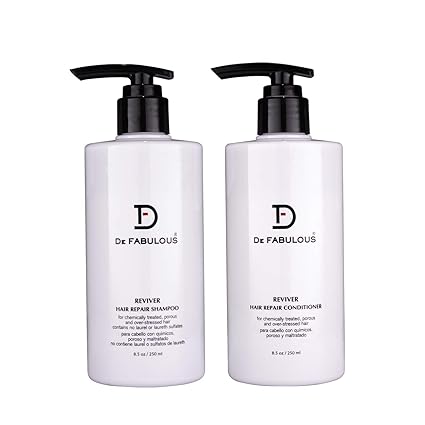 De Fabulous Reviver Hair Repair Shampoo and Conditioner Sulfate Free Combo Set, 250ml