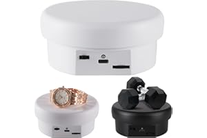 BOSGLADEK 360° Motorized Rotating Display with Type-C Cable, 4.7in / 6.6lb Electric Rotating Platform for Jewelry Photography Products Live Show Video shoot, Mushroom Rotating Stand for 3D Model Cake White