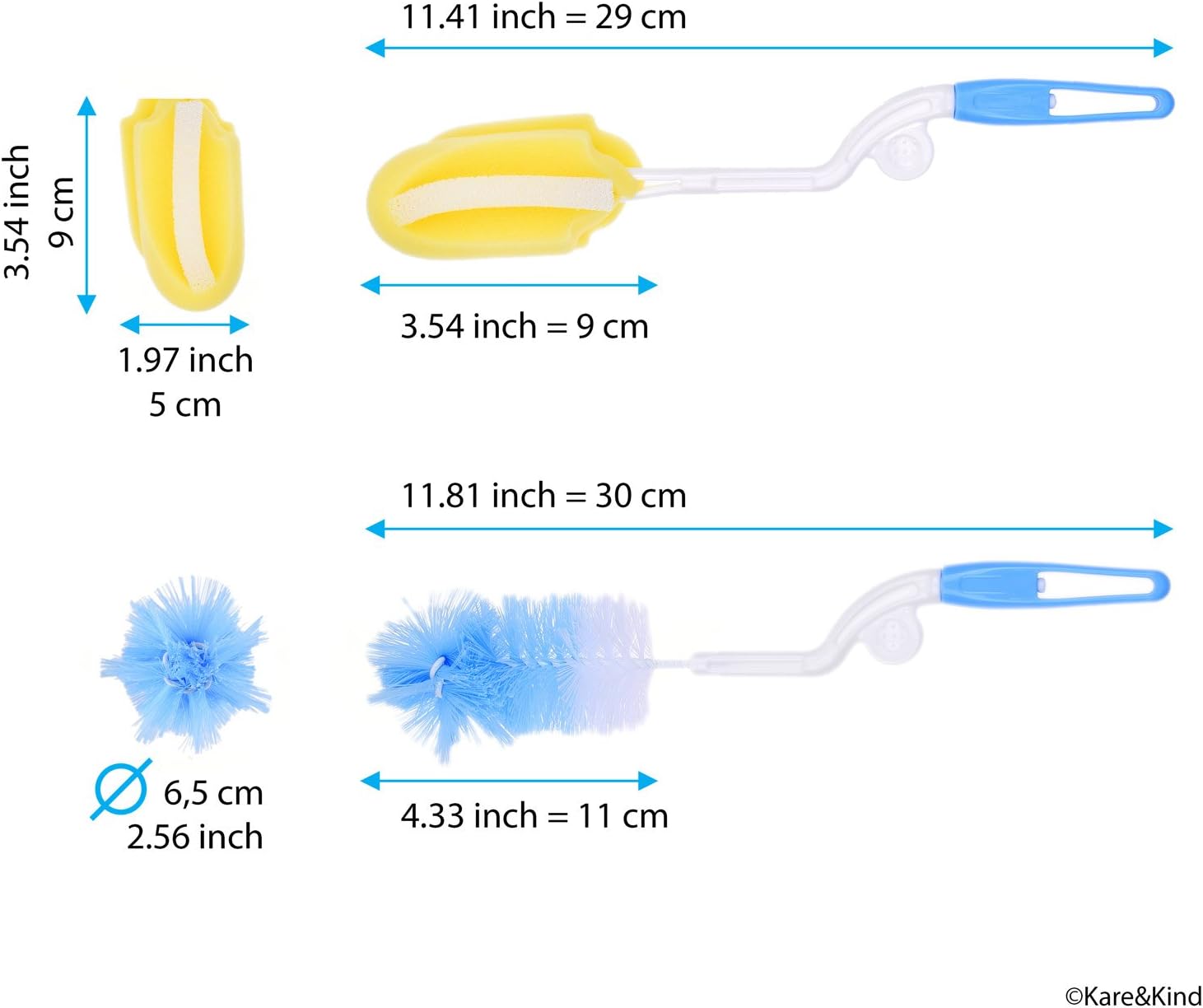 Baby Bottle Cleaning Kit, Set of 9 Cleaning Brushes for Cleaning Baby Milk/Water Bottles, Nipples, Caps, Straws, Tubes, etc - Image 3