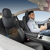 TANOLA TESBEAUTY Nappa Leather Headrest Pillow 2 Packs for Tesla Neck Pillow Uniquely Designed for Tesla Model Y/3/S/X Tesla Car Neck Support Cushion for People Under 5'7" Black