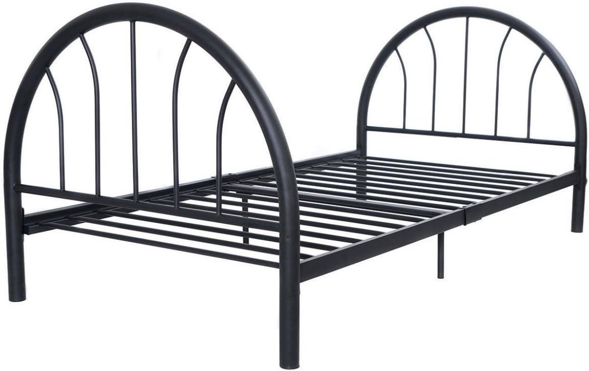kooonlert Shop Platform 83"x42"x35" Black Metal Bed Frame Solid Sturdy Metal Foundation Twin Size # 638