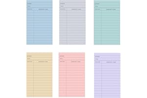 Colorful Library Cards Book Checkout Books Library Cards Catalog Checkout Card Vintage Card for School, Office & Public Libra