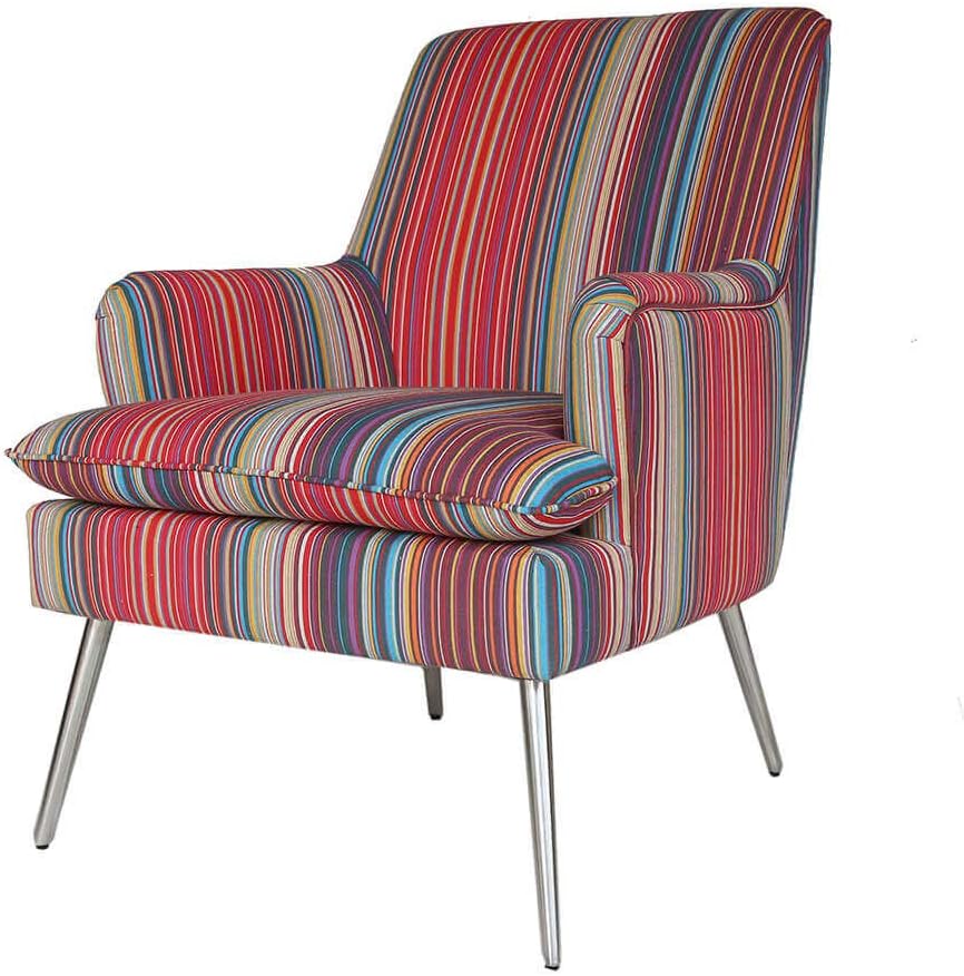 Home Source Retro Occasional Chair Living Room Accent Seat with Red