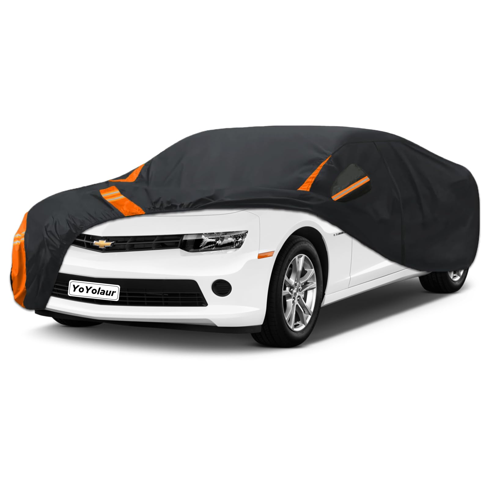 Photo 1 of YoYolaur 10-Layer for Chevy Camaro Car Cover Waterproof All Weather for Automobiles, Outdoor Full Exterior Covers Soft Cotton Lining with Door Zipper, Fit for Chevy Camaro 2010-2025