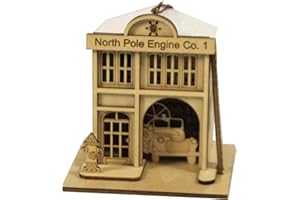 OLD WORLD CHRISTMAS Ginger Cottages North Pole Engine Co. #1 Firehouse Ornaments for Christmas Tree