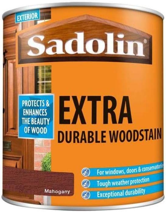 Sadolin Extra Durable Woodstain Mahogany 1 Litre Exterior Wood Finish