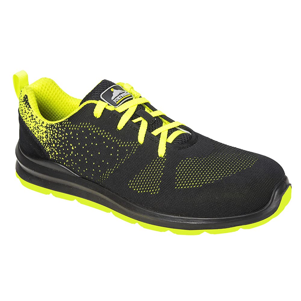 Portwest Steelite Aire Trainer S1P, Size: 38, Colour: Black/Green, FT25BGN38