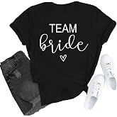 TUPOSU Bride Shirts for Women Team Bride Bachelorette Party T-Shirt | Bachelorette matching tshirts, bridesmaid tshirt, bride squad tee, perfect for wedding party and bride shower