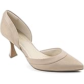 JENN ARDOR Women's Pumps Low Heels Pointed Closed Toe Kitten Dress Shoes for Women Comfortable Stiletto Heeled Sandals Classic Wedding Party D'Orsay Work Pumps