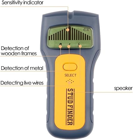 ZEERKEER - Detector de pernos con detector de metales para madera, yeso y alambre eléctrico, herramienta para colgar cuadros con pantalla LCD y alerta de picaduras: Amazon.es: Bricolaje y herramientas