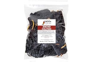 1lb Ancho Chili Dried Peppers, Whole Mexican Peppers, Dry Chile Ancho by 1400s Spices