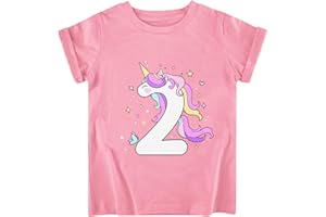 LOVEKIDER Unicorn Birthday Shirts for Toddler Girls 2-6 Years Old Funny Baby Cotton T-Shirts Kids Girls' Tee Outfit 2nd 3rd 4th 5th 6th