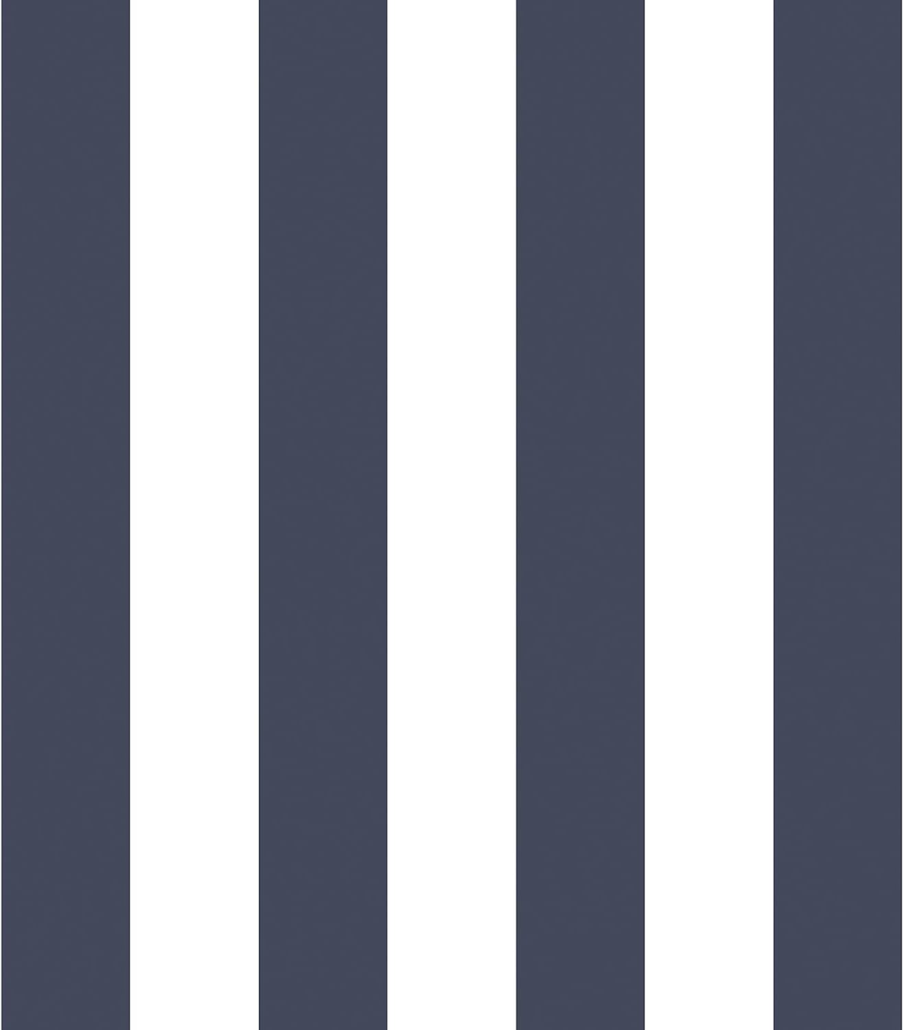 Galerie G67523 Smart Stripes 2, Two Colour Stripes Design Wallpaper, Navy/White, 10m x 53cm