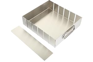 SHINYPASING Nougat Tray Mold Set with Stainless Steel Divider, 3Lb Gelatin Cake Cutting Pan for Candy Making and