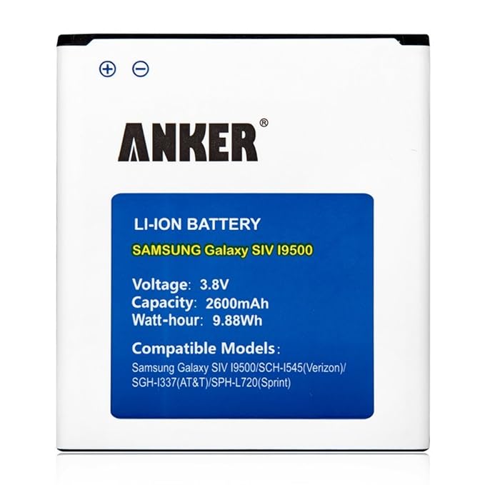 Nfc Google Wallet Capable Anker 2600mah Li Ion Battery For Samsung Galaxy S4 I9500 I9505 M919 T Mobile I545 Verizon I337 At T L7 Sprint R970 U S Cellular Metropcs Not For Galaxy S4 Active 18 Month Warranty Amazon In