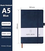 Lefute A5 Notebook 2 Pack 200 Pages 100 GSM Hardback with Pen Loop Elastic view 2