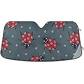 Coikll Red Beetle Car Windshield Sun Shade Front Window Folding Auto Sunshade Anti-UV Rays Sun Visor Shade for Car Truck SUV