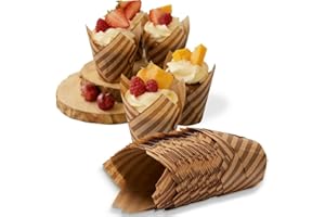 KoasVonson 200pcs Tulip Muffin Liners for Baking, Parchment Paper Cupcake Liners for Cakes, Muffins, and Party Snacks, Grease