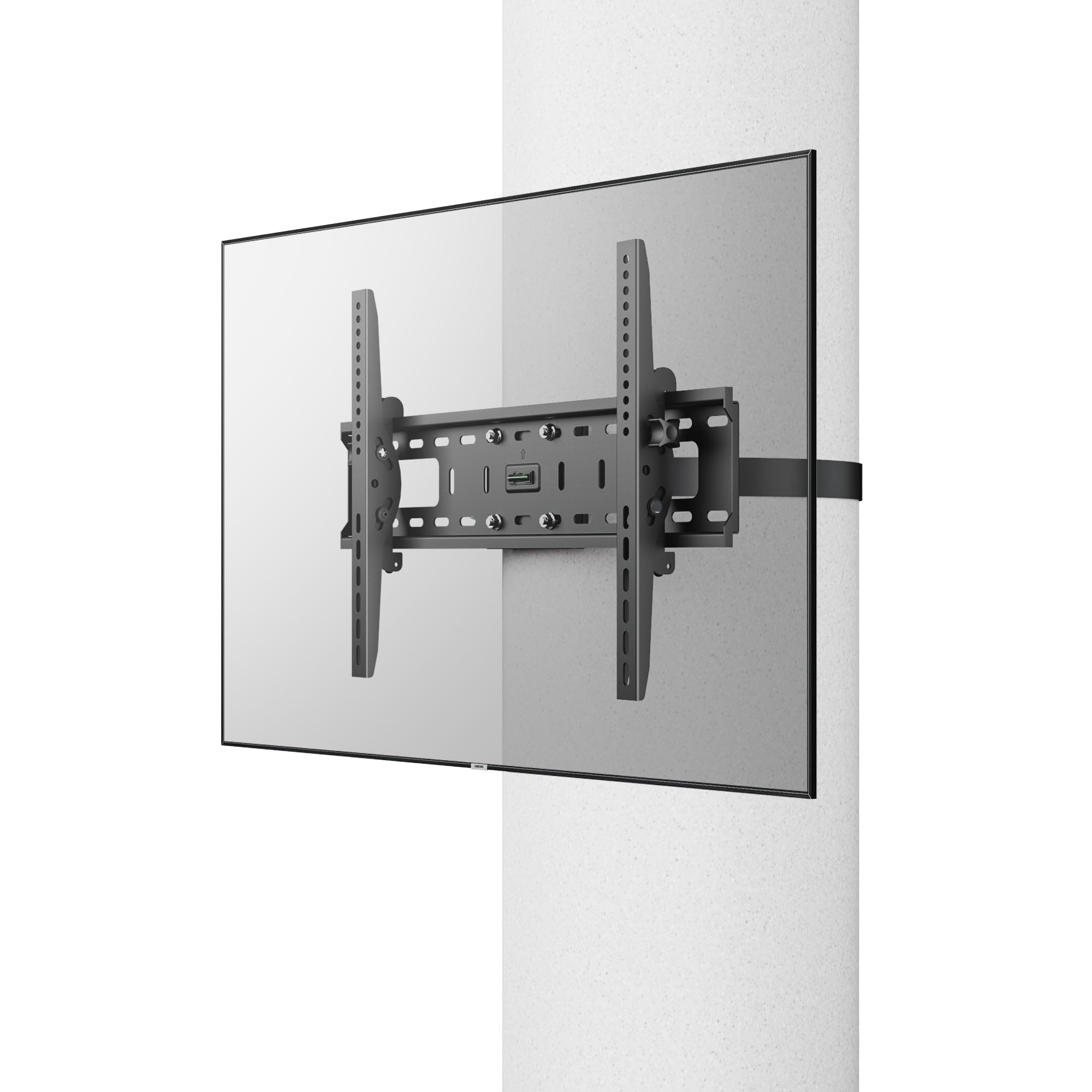 ZeboZap ZZTVT2064 NO Drill Tilt Only Outdoor TV Mount | GAZEBO | Patio| Pergola | Square Post | Stainless Steel Screws | Weatherproof | Holds 120lbs | Black