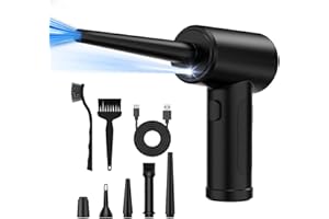 Asixxsix Compressed Air Duster, 3 Gear Adjustable 51000 RPM Cordless Electric Air Blower with LED Light, 6000mAh Battery Rech