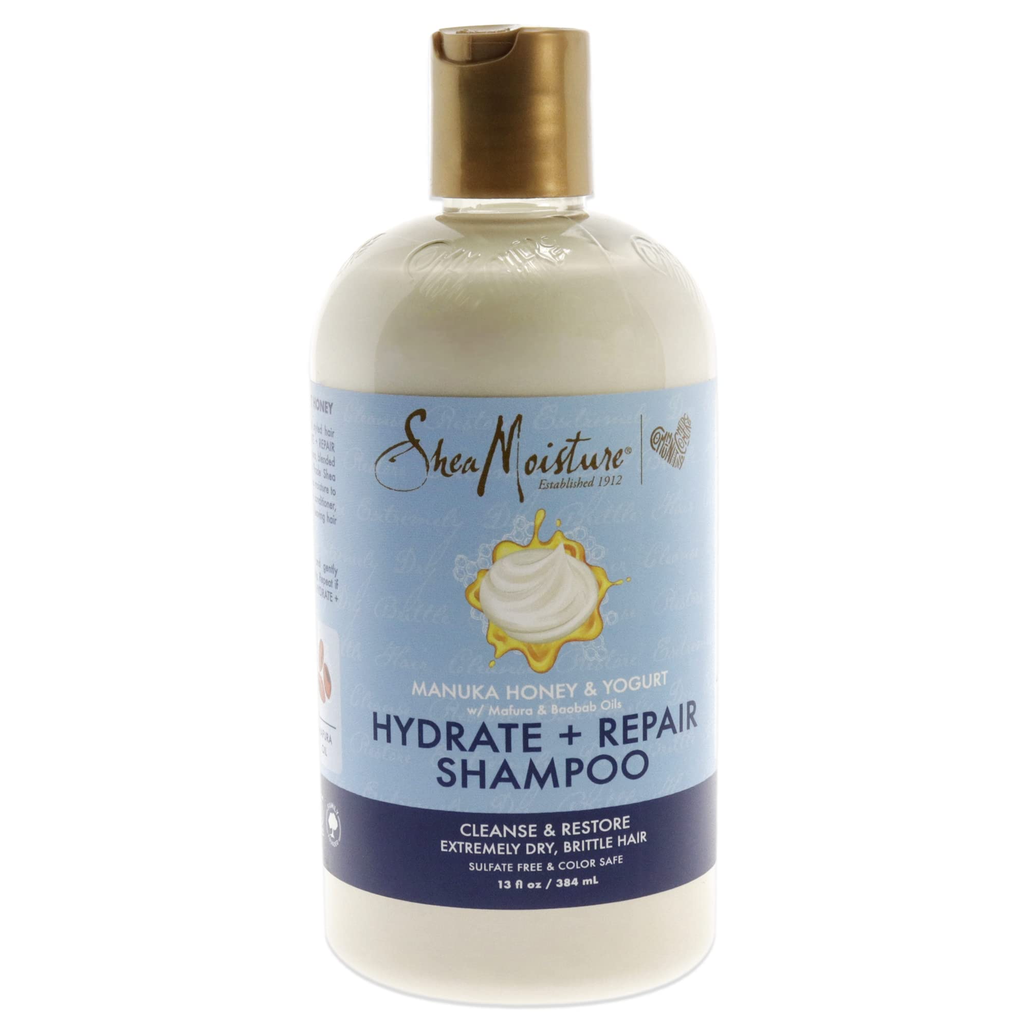 SHEA MOISTURE Manuka Honey and Yogurt Hydrate Plus Repair Shampoo for Unisex 13 oz Shampoo,White