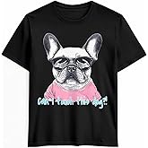 Men's T-Shirt Dog Graphic Tees Cotton Short-Sleeve Casual Tops Animal Sunglasses Printed T-Shirt