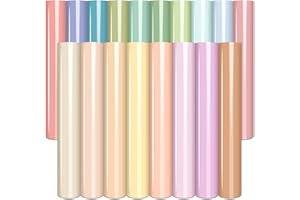 Tintnut Boho Color Heat Transfer Vinyl - 18 Sheets 12 X10 Inche Neutral Tone Brown HTV Vinyl Aqua Iron On Vinyl Beige/Brown/T