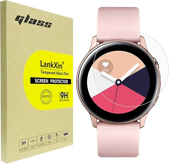 Lankxin Screen Protector Compatible With Samsung Galaxy Watch Active 2 Pack Full Coverage And Invisible Ultra Hd Clear Screen Protector 9h Hardness Tempered Glass Anti Bubble Amazon Ca Cell Phones Accessories