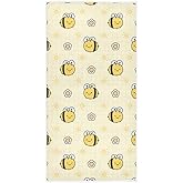 Wamika Cute Bees Hand Bath Towel Yellow Buffalo Plaid Kitchen Bathroom Faucet Towel Sunny Flowers Fingertip Towel Set Highly Absorbent SPA Gym Guest Shower Towels 16x30 Inch Holiday Decorations