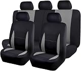 Flying Banner Car Seat Covers Full Set Airbag Compatible Black Grey