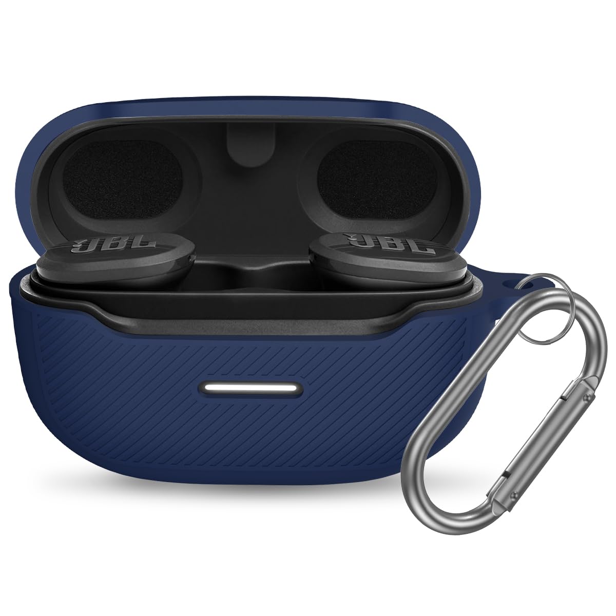Photo 1 of YIPINJIA for JBL Endurance Race Case Cover, Silicone Protective Portable Scratch Shock Resistant Cover Compatible with JBL Endurance Race Earbuds Charging Case with Carabiner(Blue)