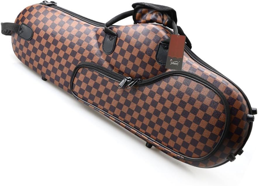 Glarry High Grade Cloth Case with Leather Surface for Alto Saxophone Coffee