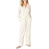 Amazon Essentials Women's Satin Long Sleeve Shirt and Pant Pajama Set