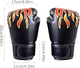 Hwtcjx Kids Boxing Gloves PU 23cm 50mm Thick Wrist Velcro Flame 3-12 view 2