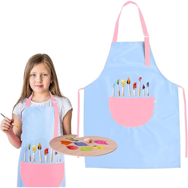 Delantal Infantil Impermeable Con Bolsillo Y Mangas – Diseño De León, Ajustable Para Niños De 2 A 5 Años