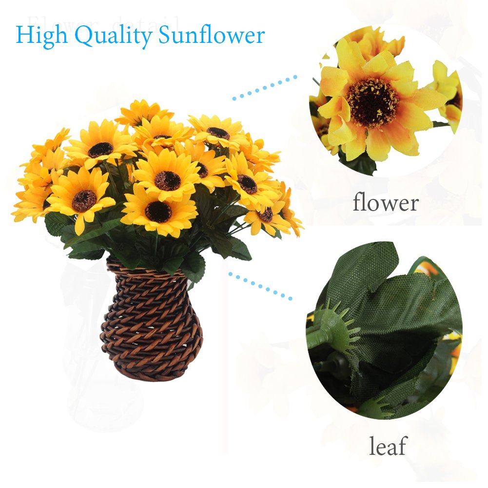 Buy Conjugal Bliss Artificial Silk Sunflower Flowers Vase Filler